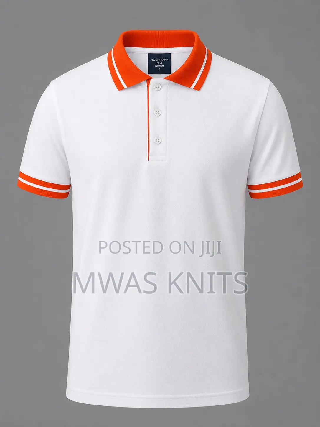 White Collar Orange Polo T Shirt Fashion
