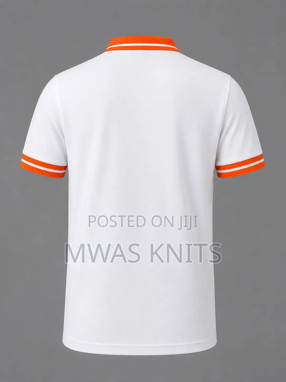 White Collar Orange Polo T Shirt Fashion