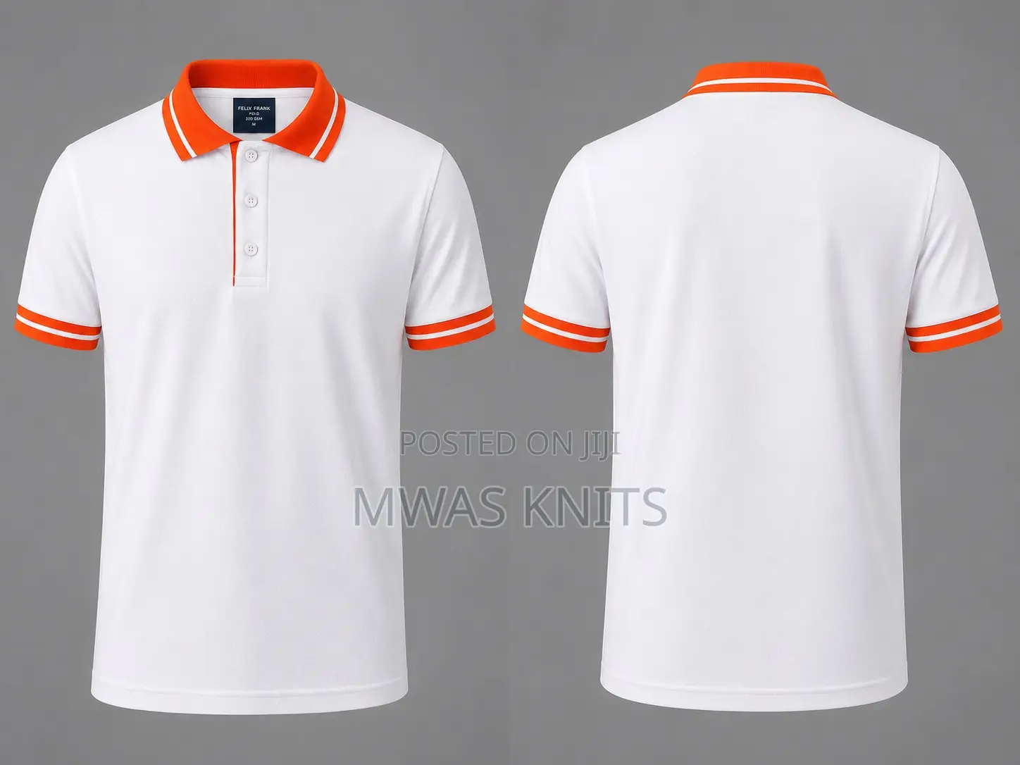 White Collar Orange Polo T Shirt Fashion