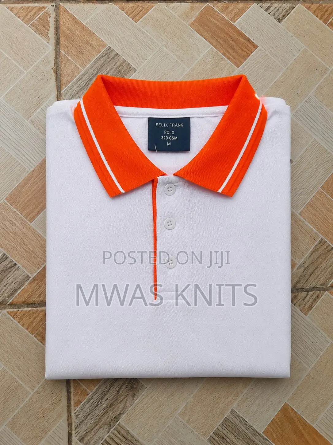 White Collar Orange Polo T Shirt Fashion