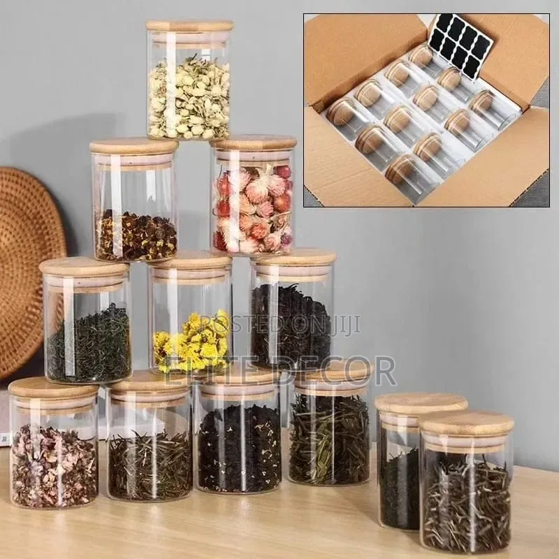 12-Piece 200ml Glass Storage Container Set With Airtight Bamboo Lids