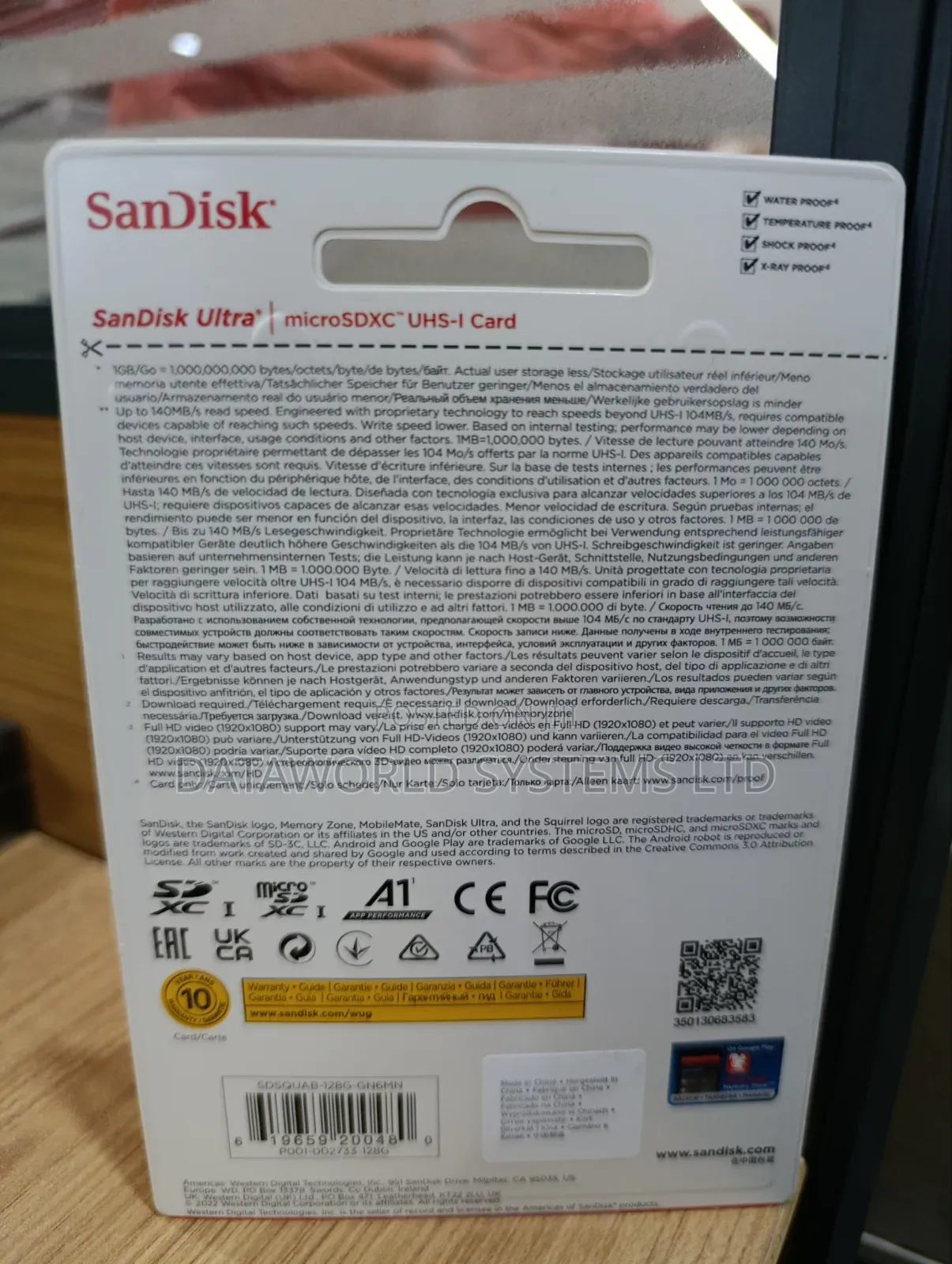Sandisk Ultra Uhs-I 128gb Microsd Card 140mb/S