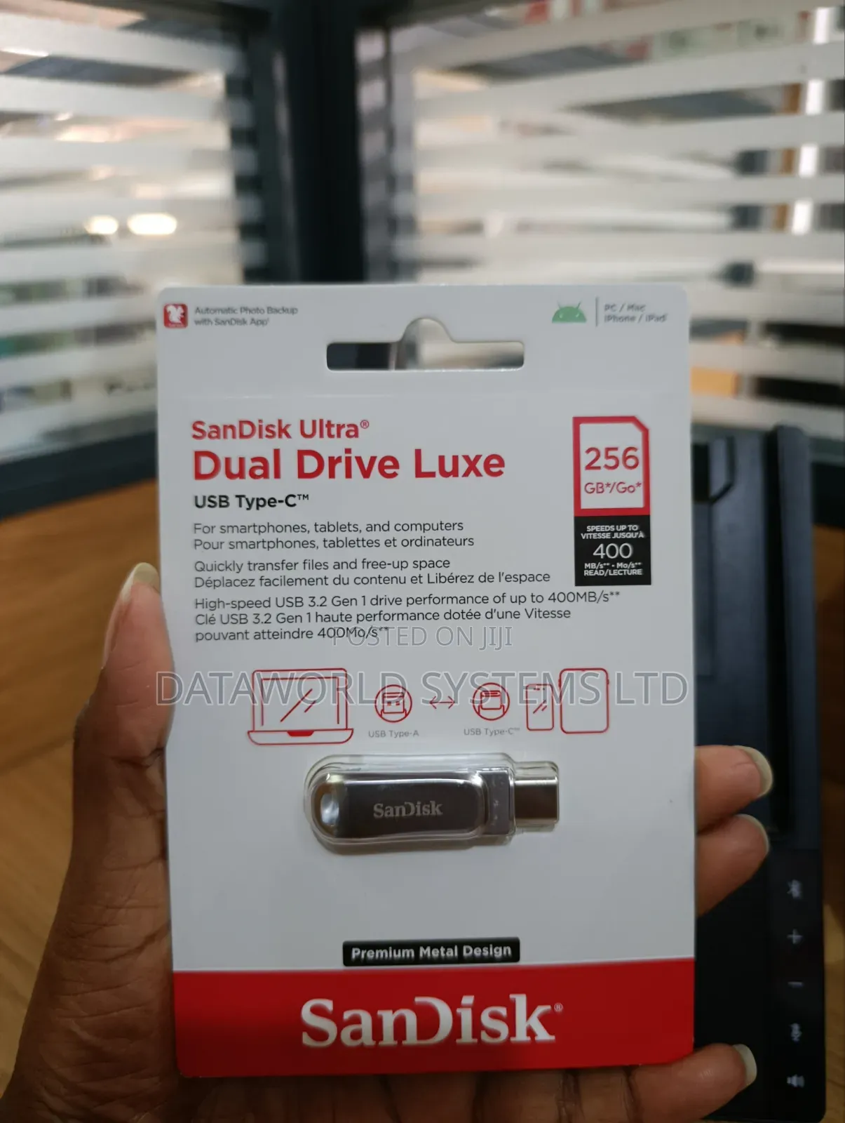 Sandisk Ultra Dual Drive Luxe Usb Type-C 256gb Up to 400mb/S