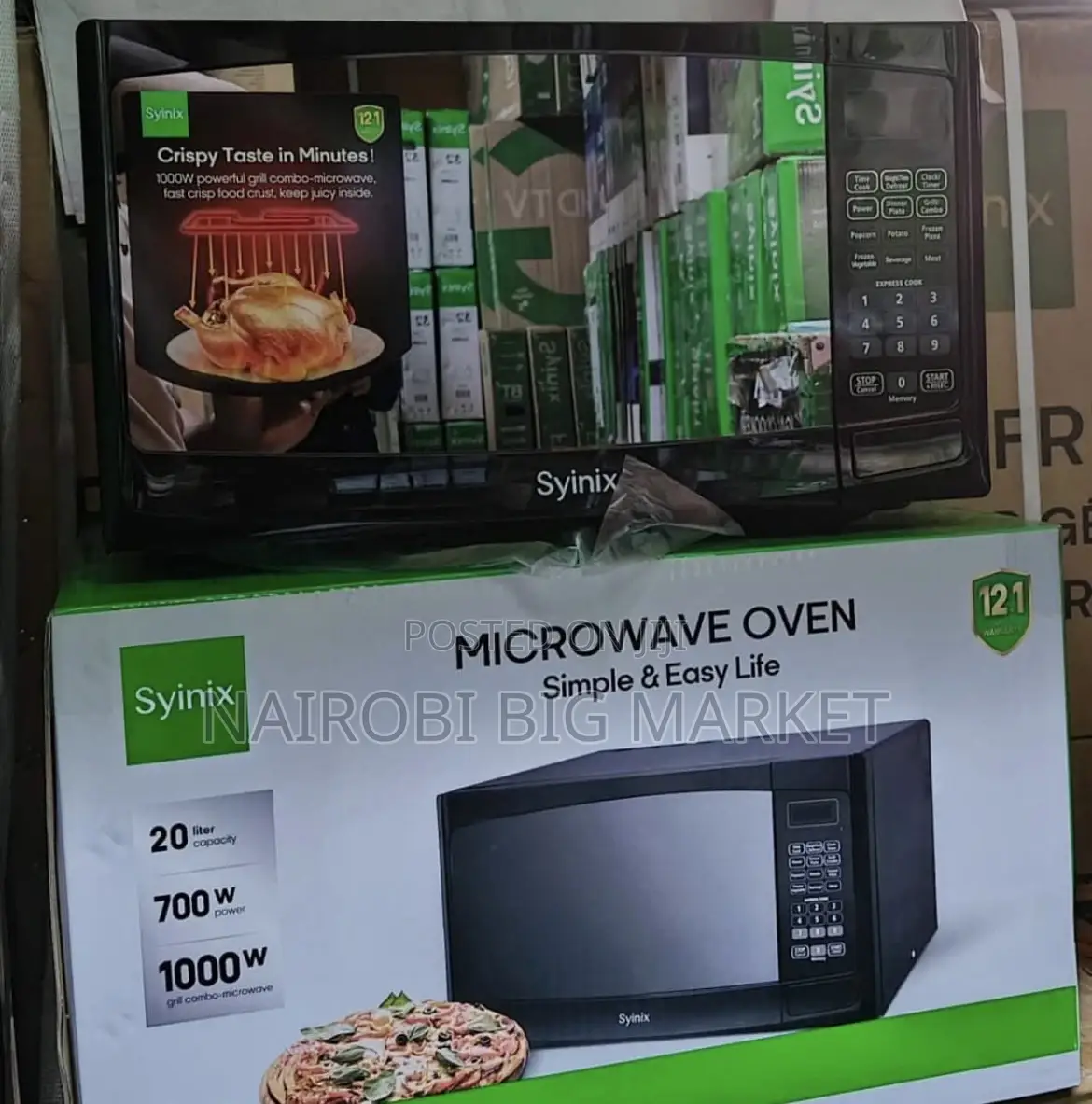 Syinix Digital Microwave 20l. Silver Black