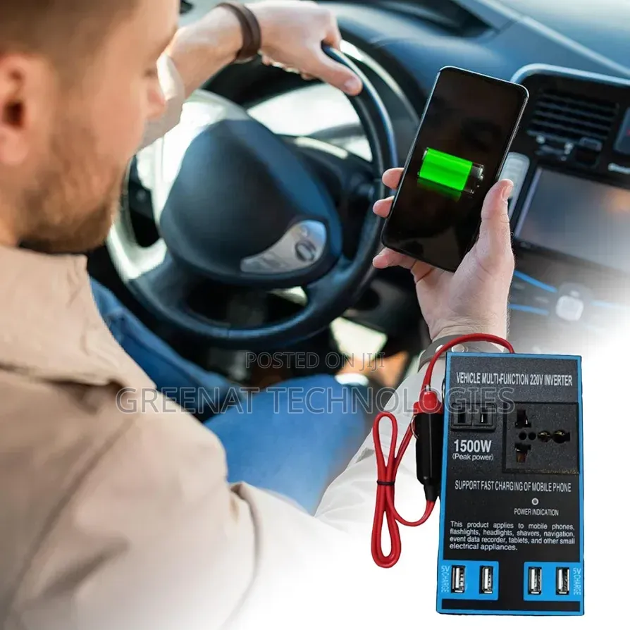 1500w Car Inverter, 4 Usb Ports and High Voltage Socket
