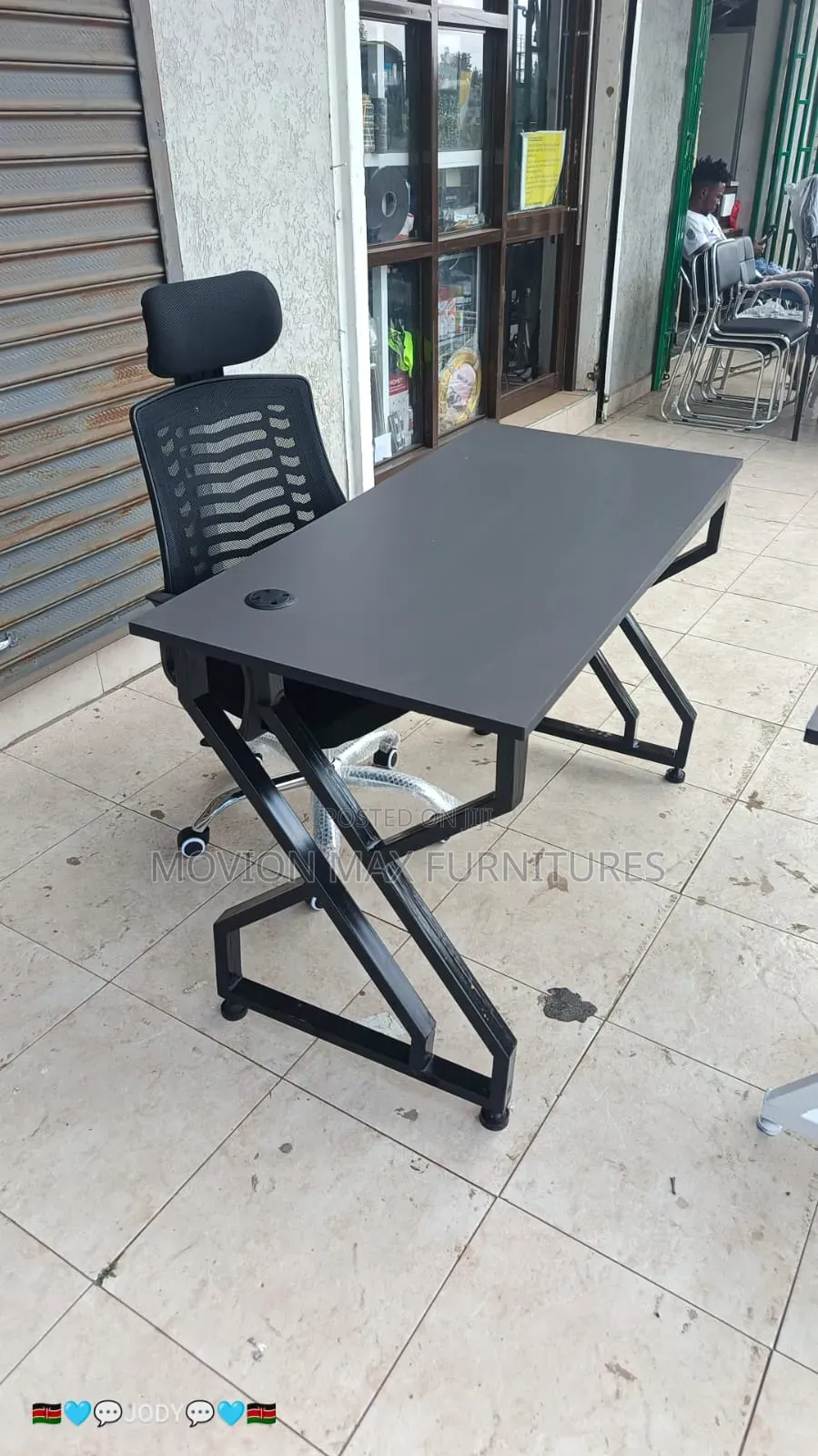 120cm Metallic Stand Office Table