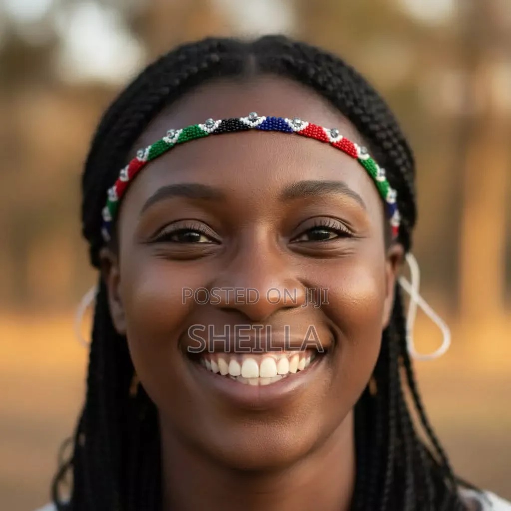 African Kenyan Beaded Headband Necklace