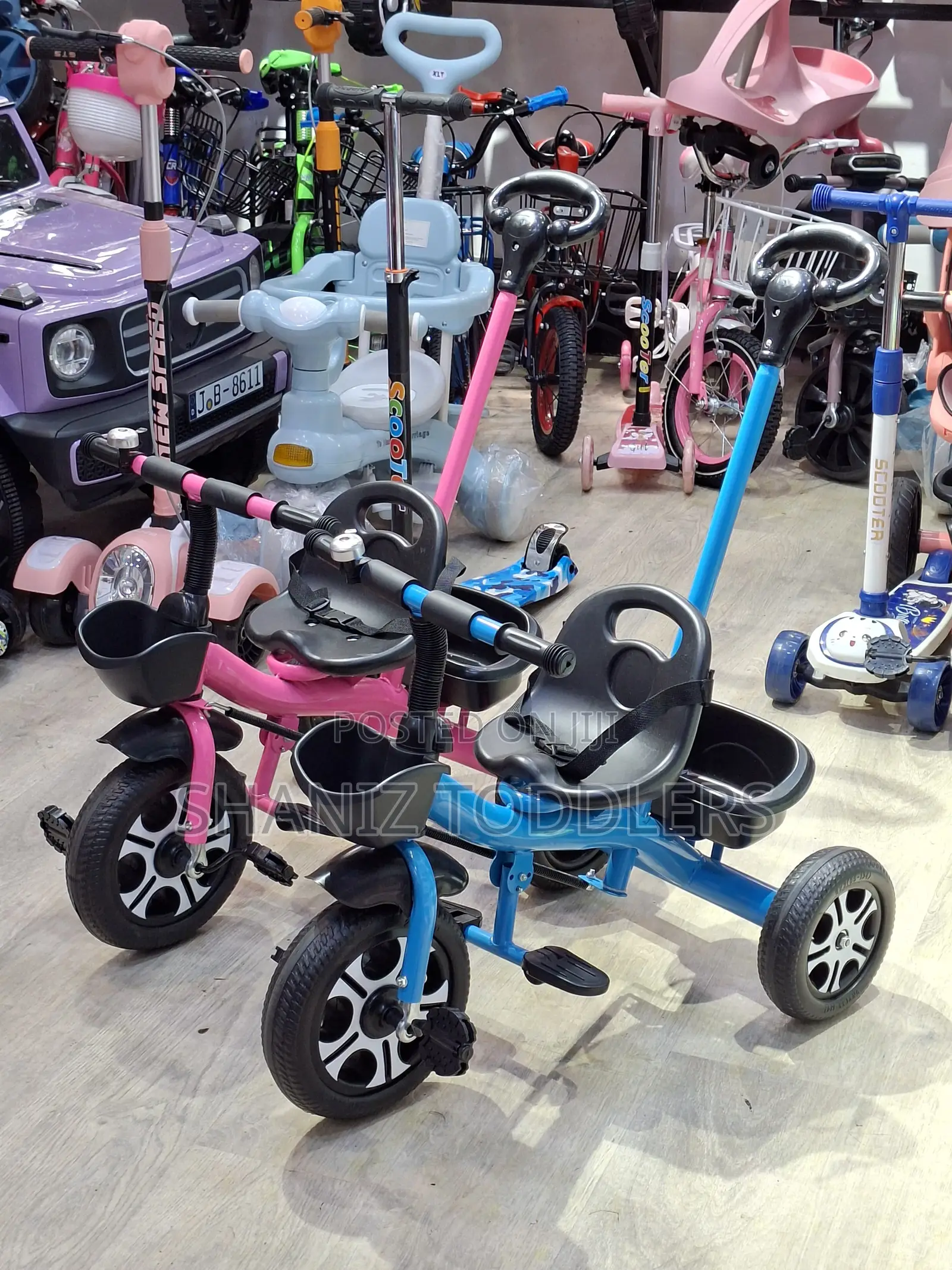 Kids Bicycle With Parent Handle Baby Bike 3 Wheel
