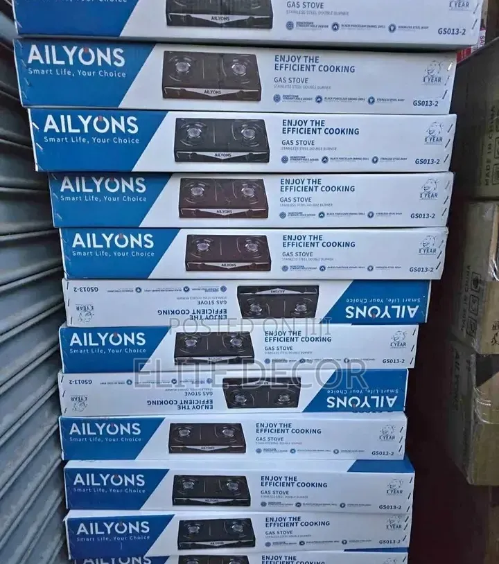 Ailyons Table Top Metallic Two-Burner Auto Ignition