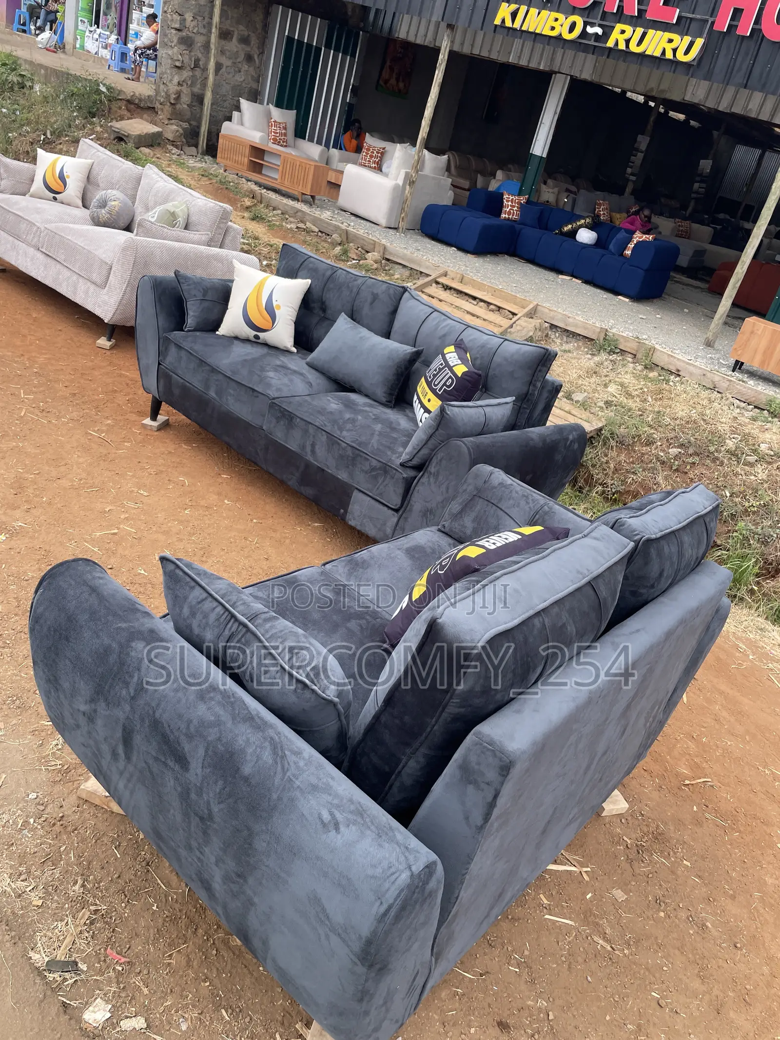 A Grey Fabric Classic Butterfly Sofa