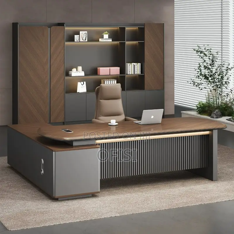 Office Desk; Modern L-Shaped Executive Desk - 1.8 Meters