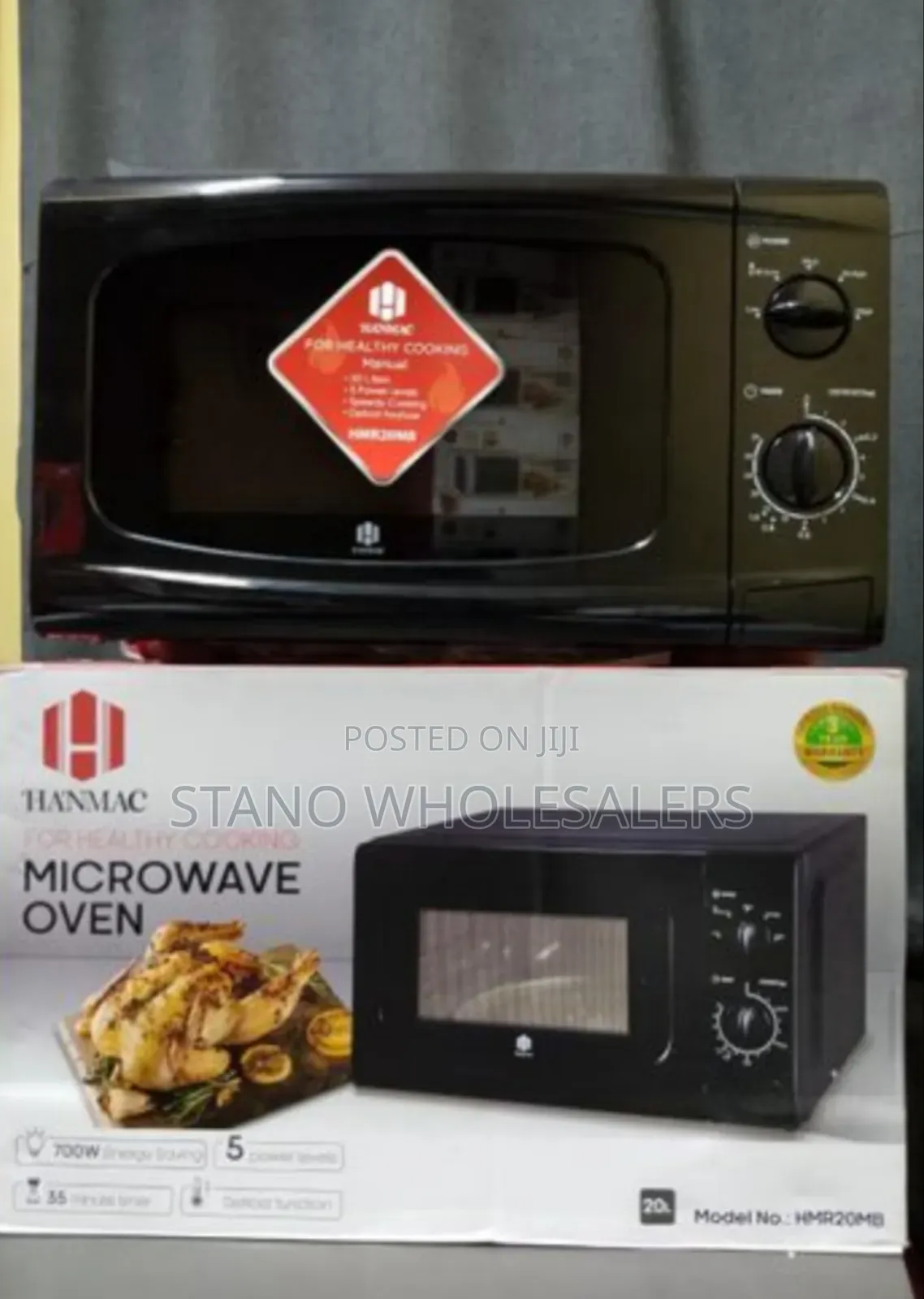 Colour Black Hanmac 20l Manual Microwave