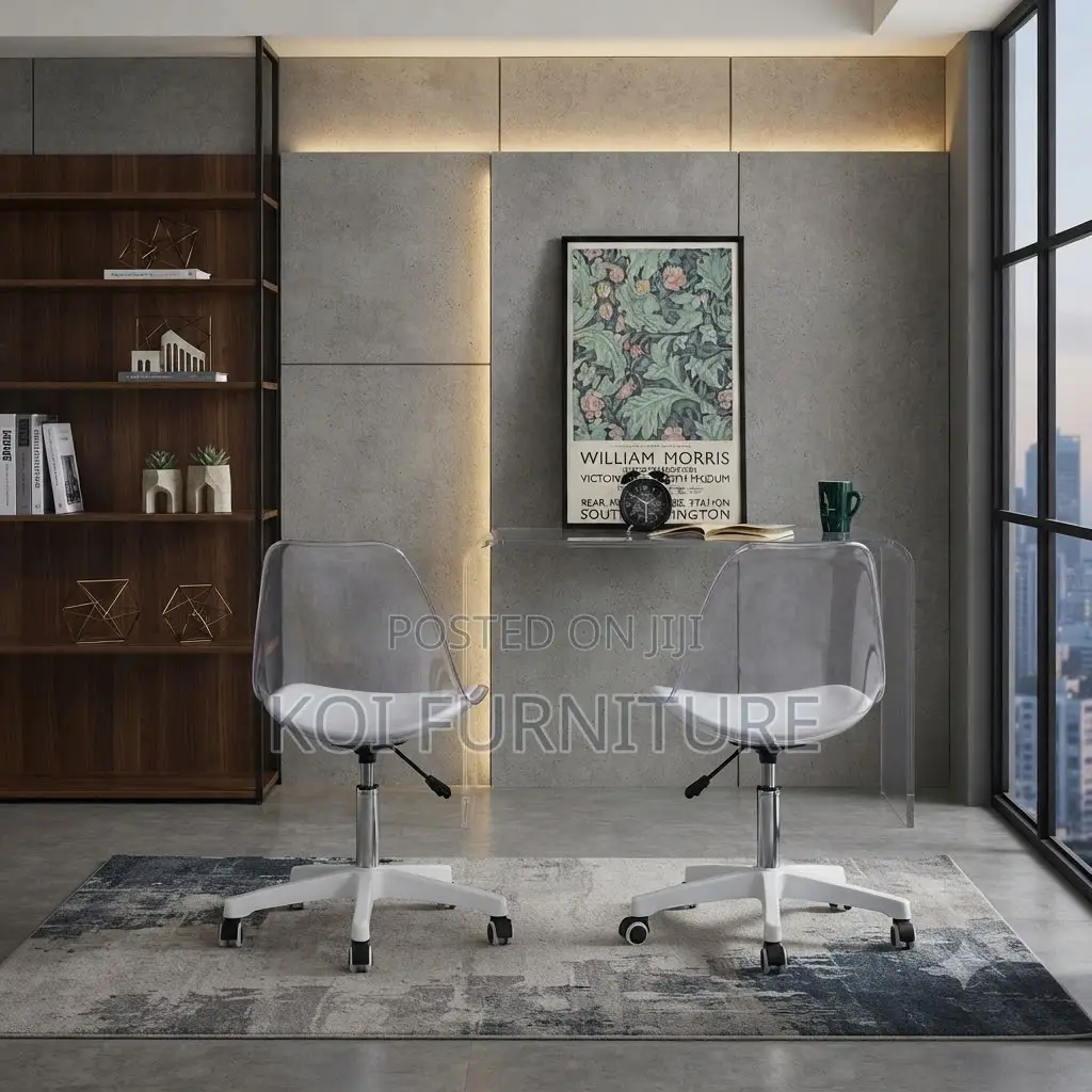 Dining Chairs; Acrylice Swivel Dining Chair With Clear Backrest