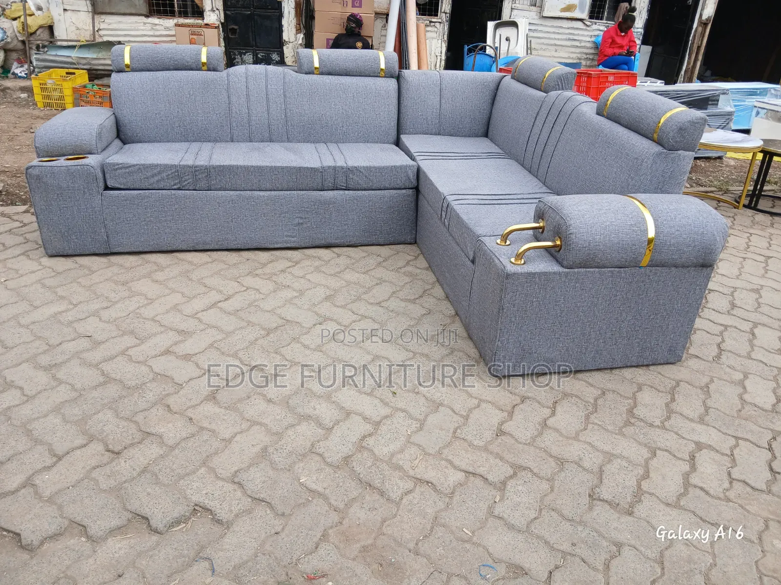 Grey Corner Seat Sofa Set for Sale