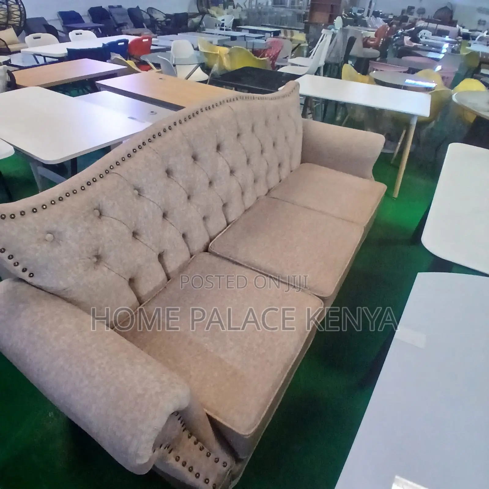 Home Sofa: 7 Seater High Grade Soft Sofa With Rivet Detail