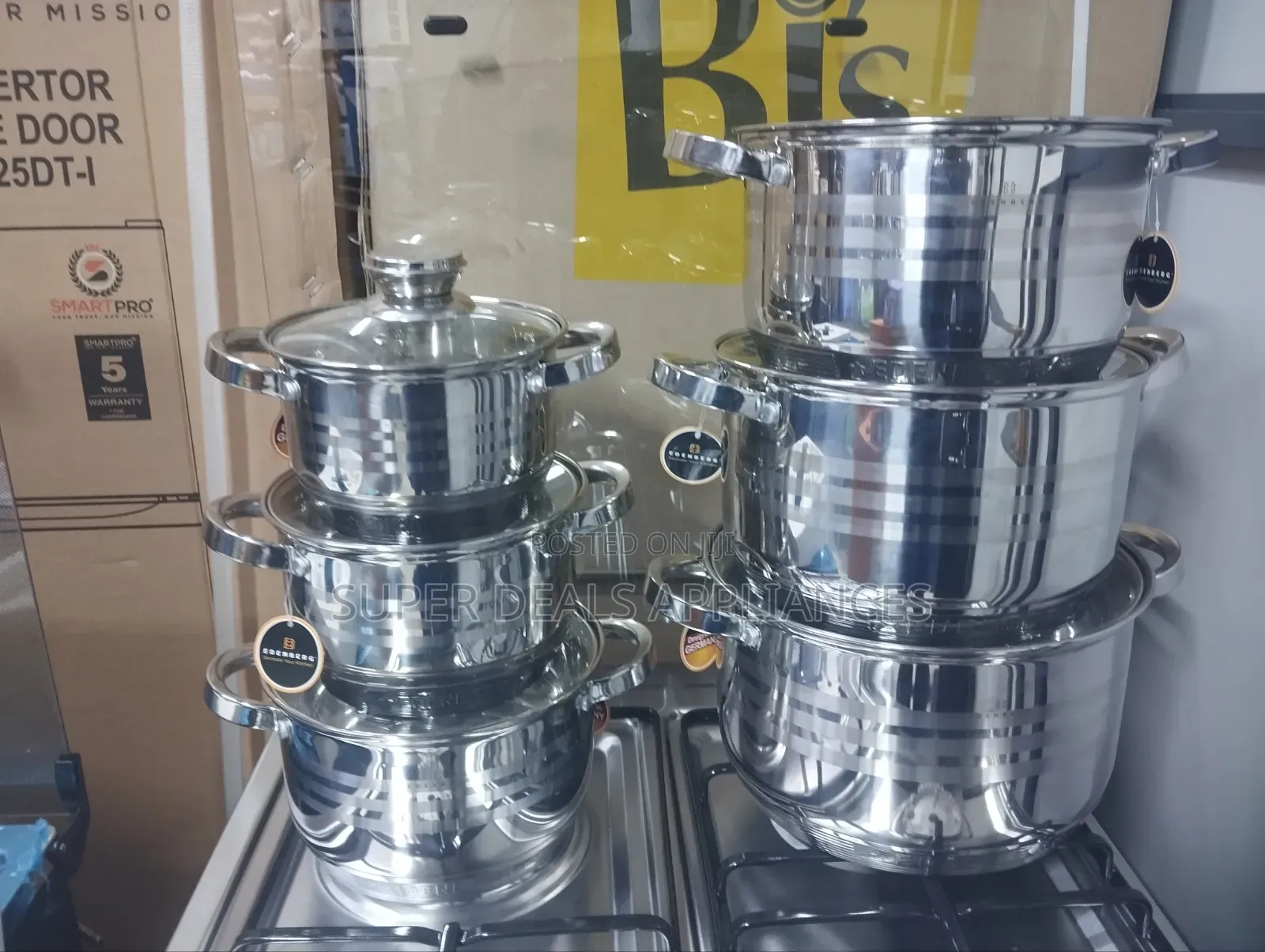 Twelve PCS Edenberg Stainless Cookware Set