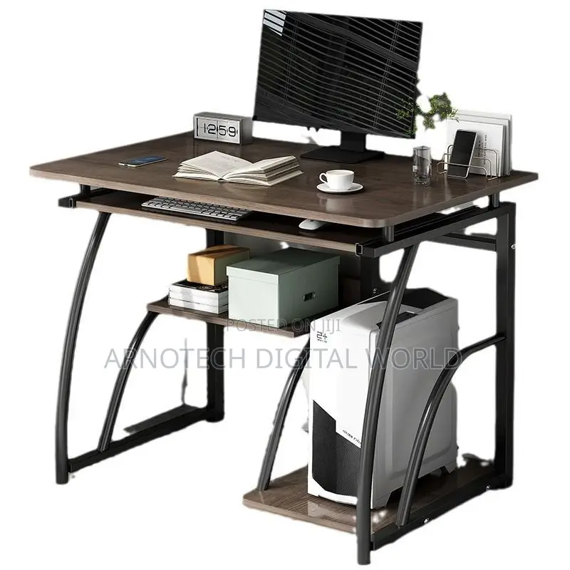 Computer Desk With Shelves, Wooden Office Desk With Storage Shelf