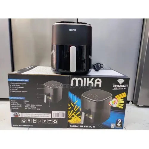 Mika 5l Digital Air Fryer - 1500w Smart Oil-Free Cooker