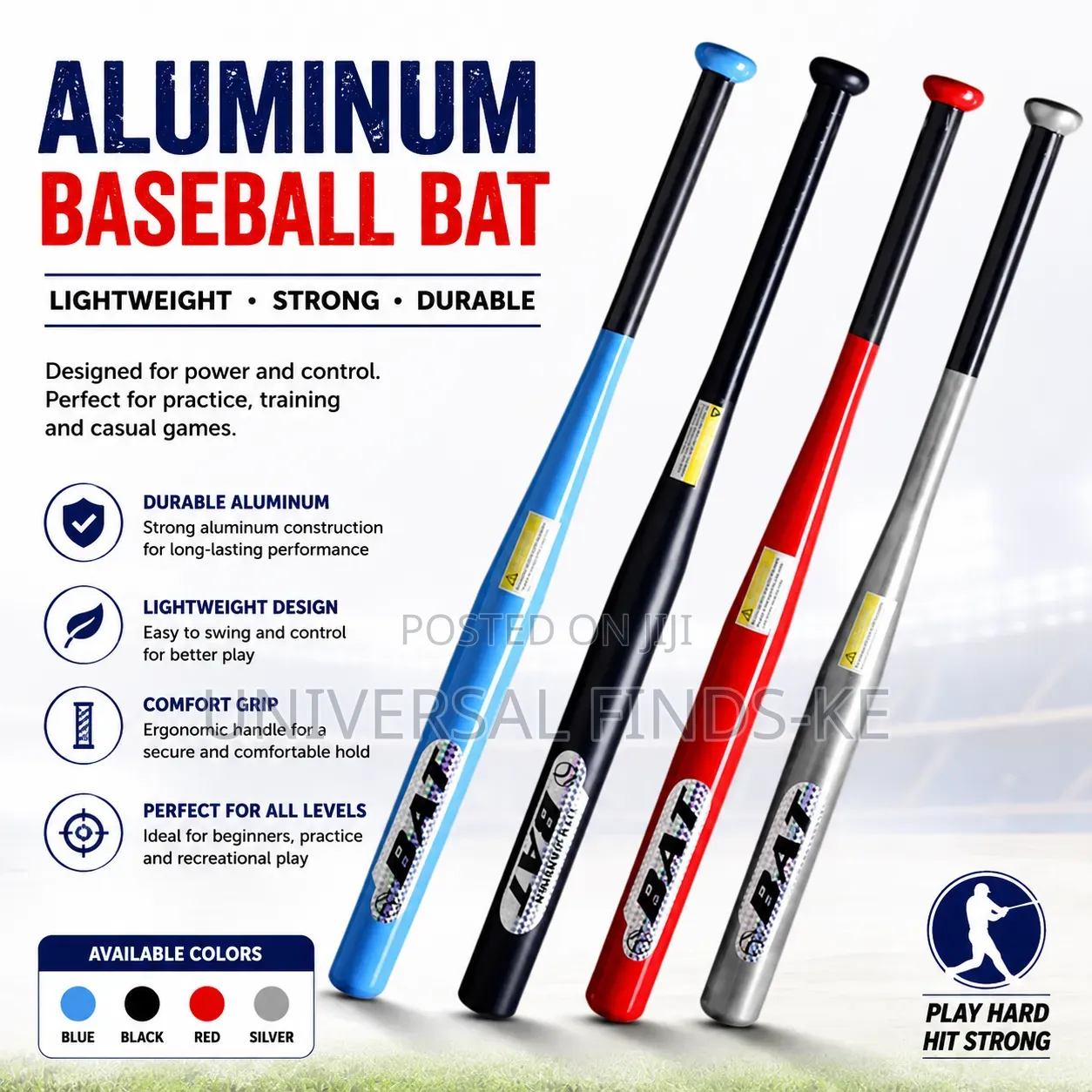 Premium Aluminum Baseball Bat – Lightweight Training Practice Bat