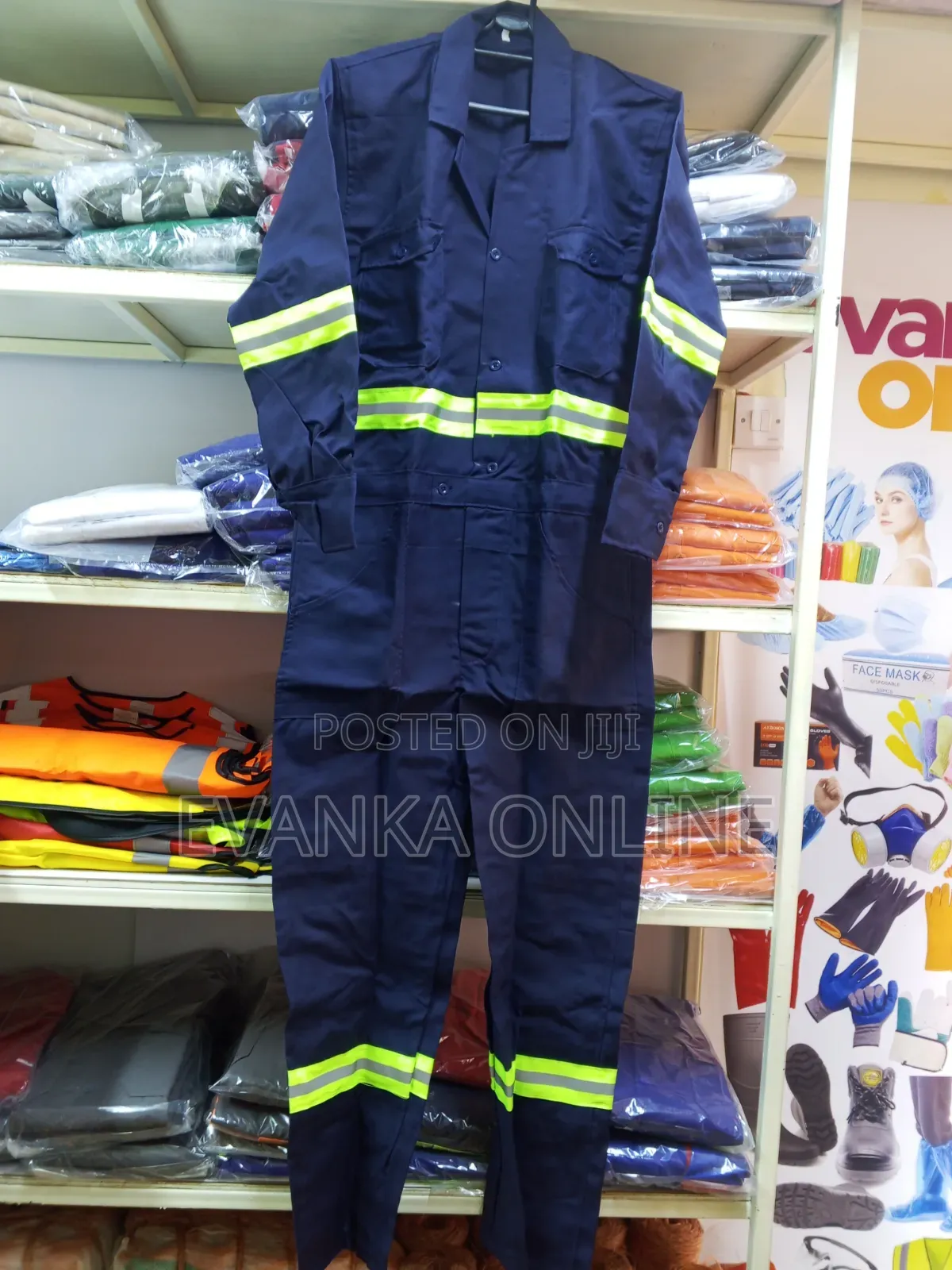 Reflective Overalls - Navy Blue