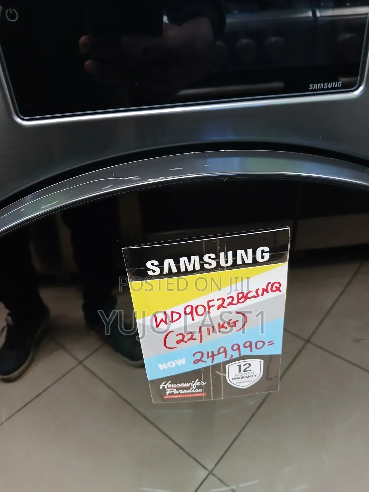 Samsung 22kg Washer Dryer |11kg Dryer Capacity | Wd90f22bcsnq