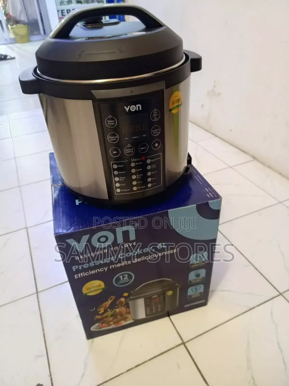 Von 6l Digital Electric Pressure Cooker Preset Programs, Stainless