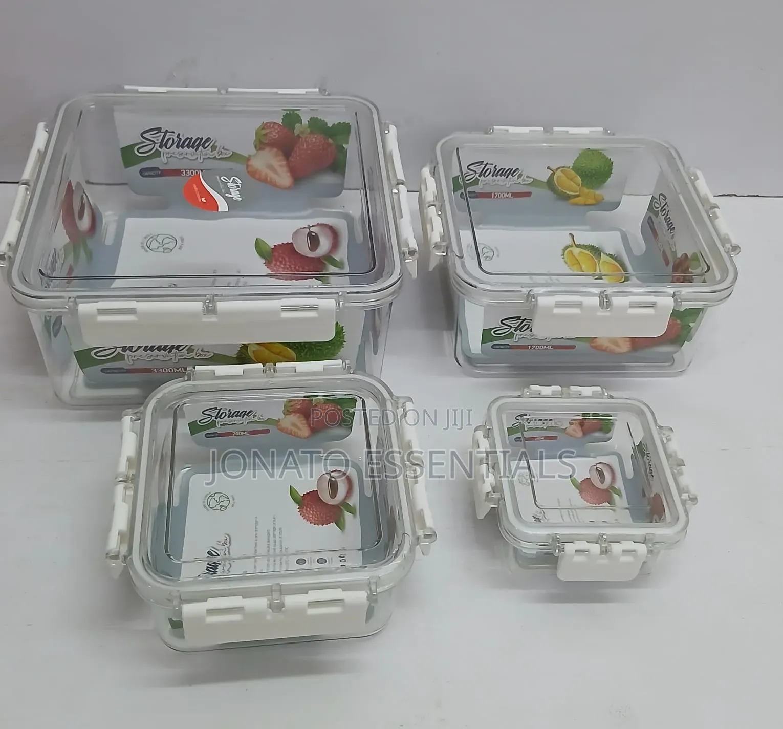 4-Piece Airtight Food Storage Container Set - Kitchen Organizers