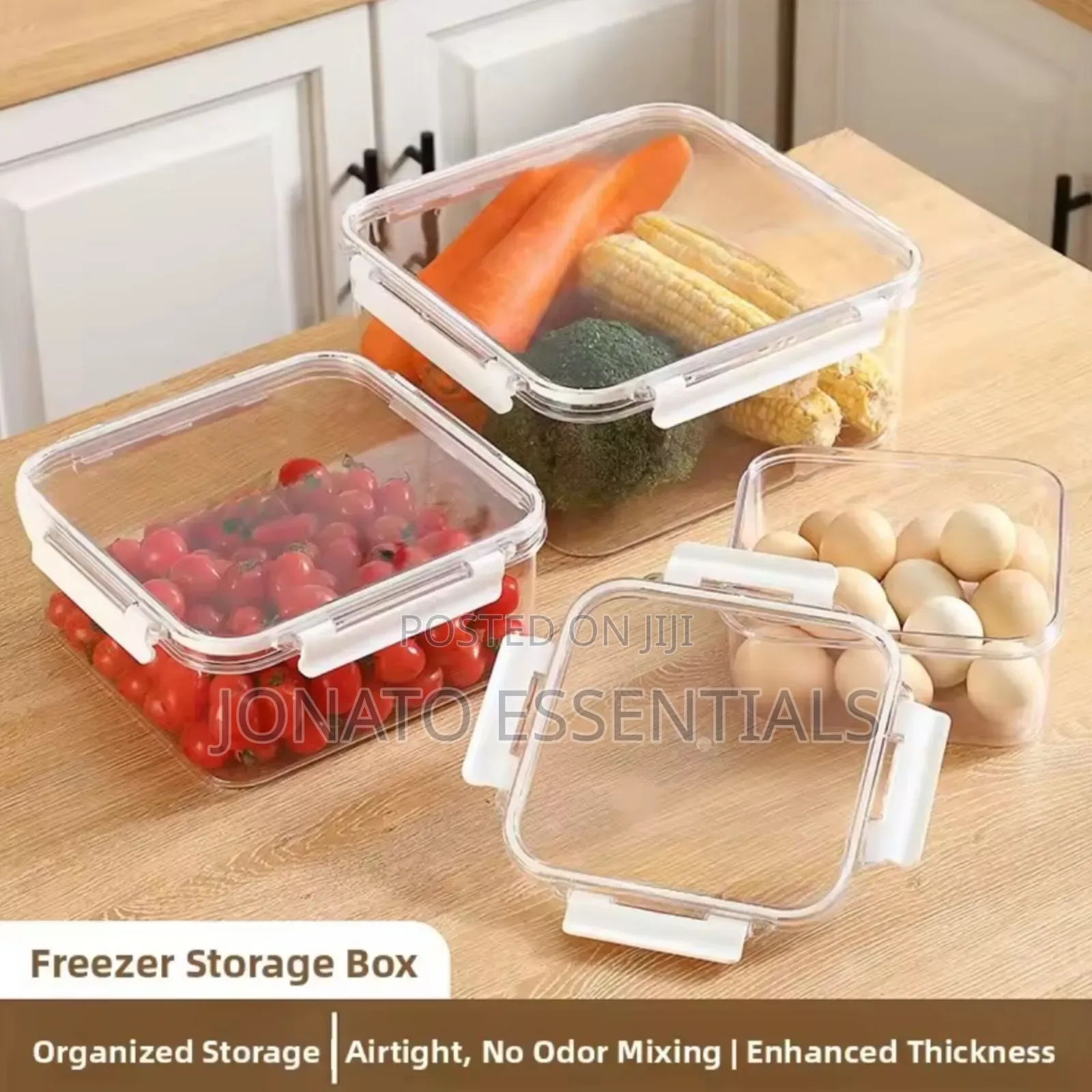 3-Piece Airtight Acrylic Food Storage Container Set - Clear