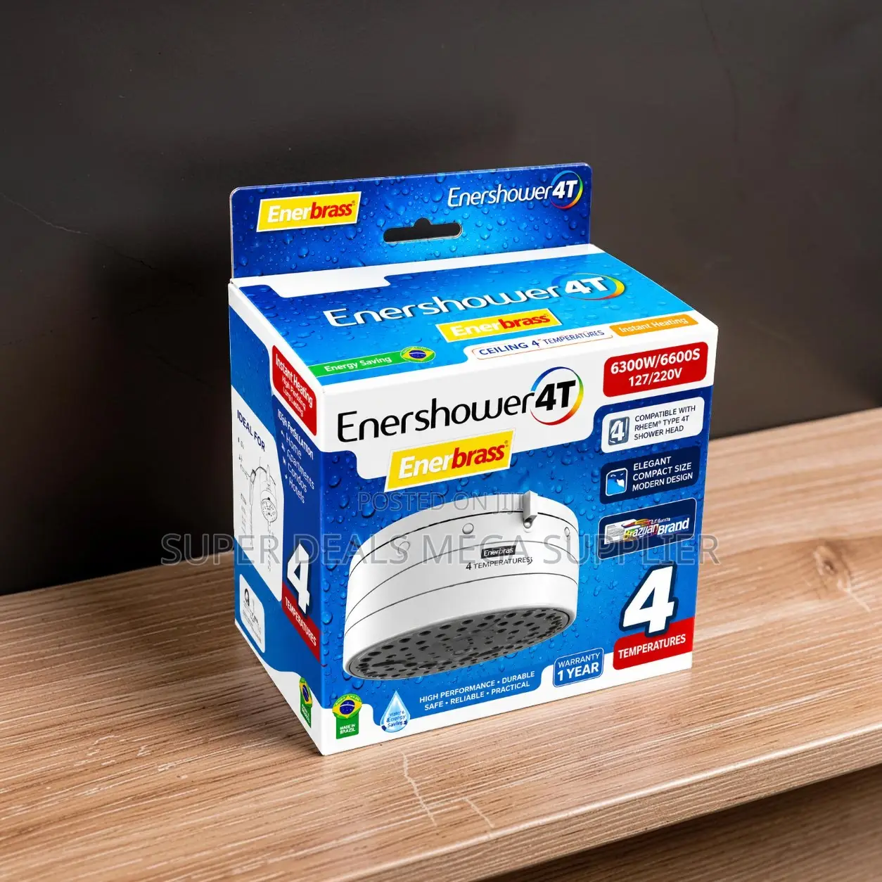 Enerbras Enershower Daily-use Durable 4t Instant Heater Shower Head