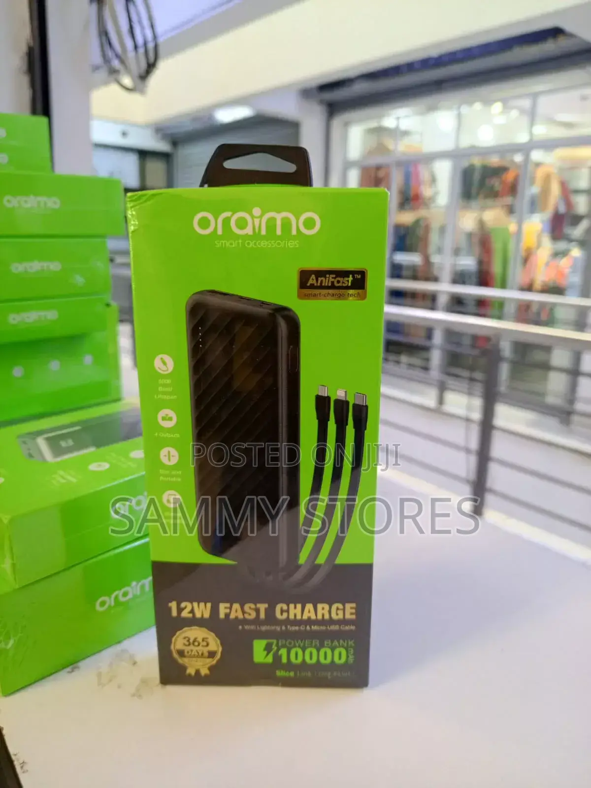 Oraimo 10000mah 12w Fast Charge Power Bank With Built-Smart Charging