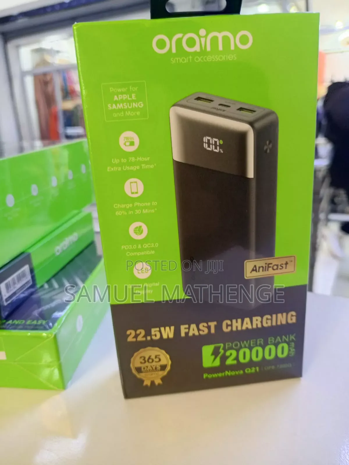 Seo Product Title: Oraimo Powernova Q21 20000mah 22.5w Fast Charging