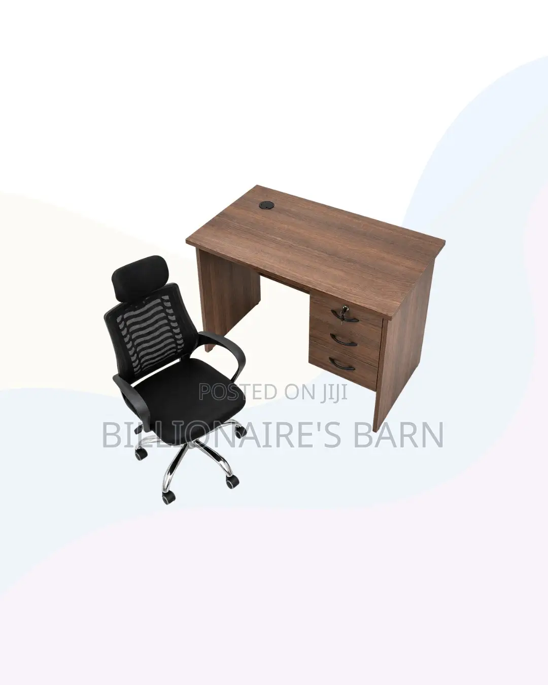 Practical 1m Desk and Headrest Mesh Chair for Office Tasks