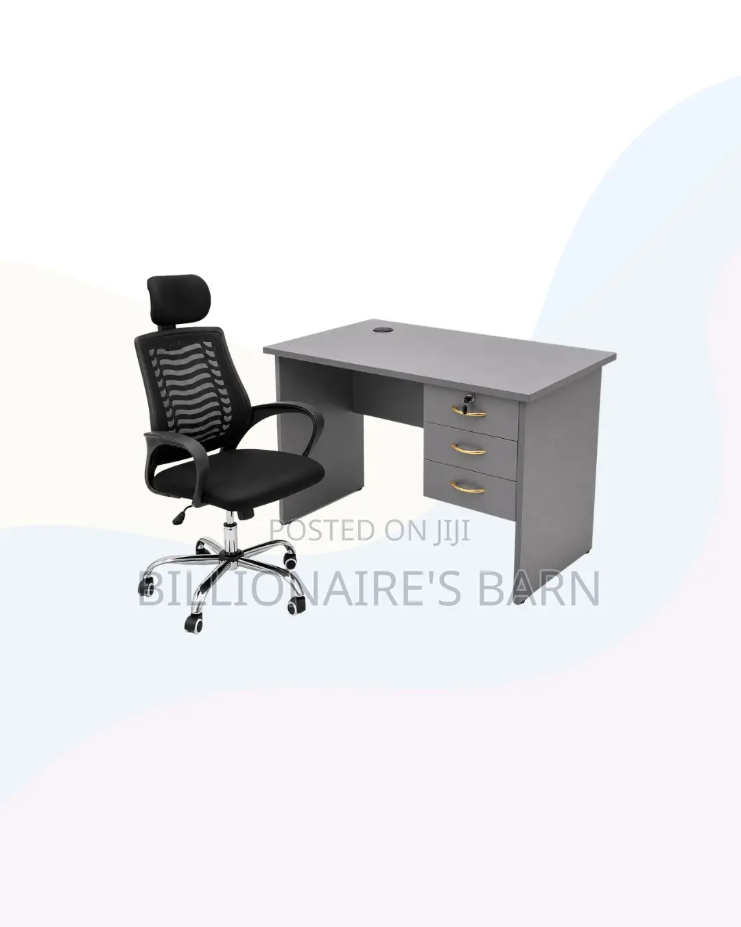 Practical 1m Desk and Headrest Mesh Chair for Home Office