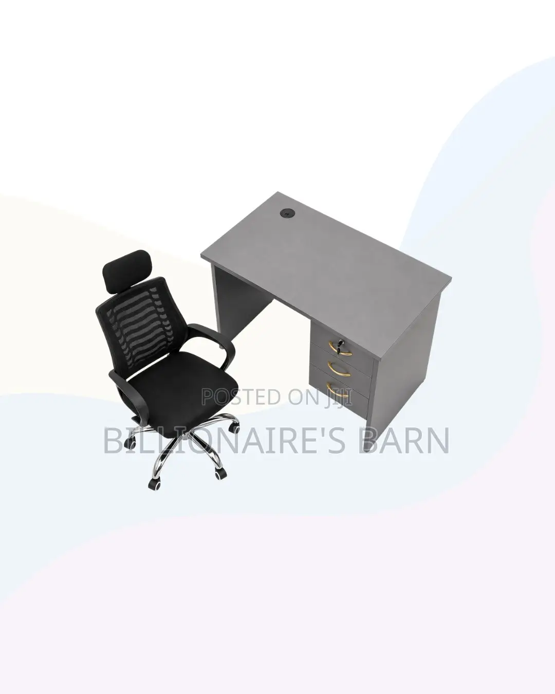 Practical 1m Desk and Headrest Mesh Chair for Home Office