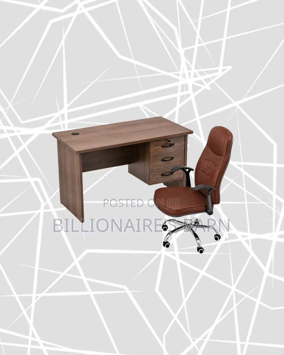 Practical Desk and Brown Executive Leather Chair for Better Workdays