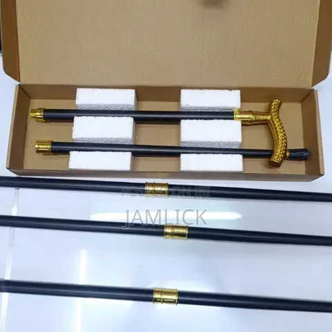 Black Occasion Walking Stick With Gold Handle