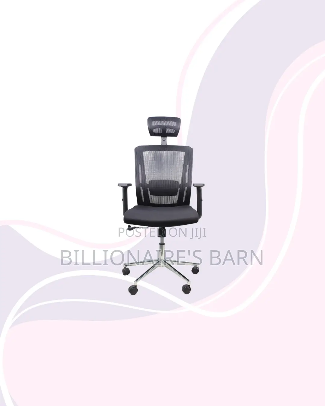Black Mesh Office Chair With Headrest for Flexible Desk Setups