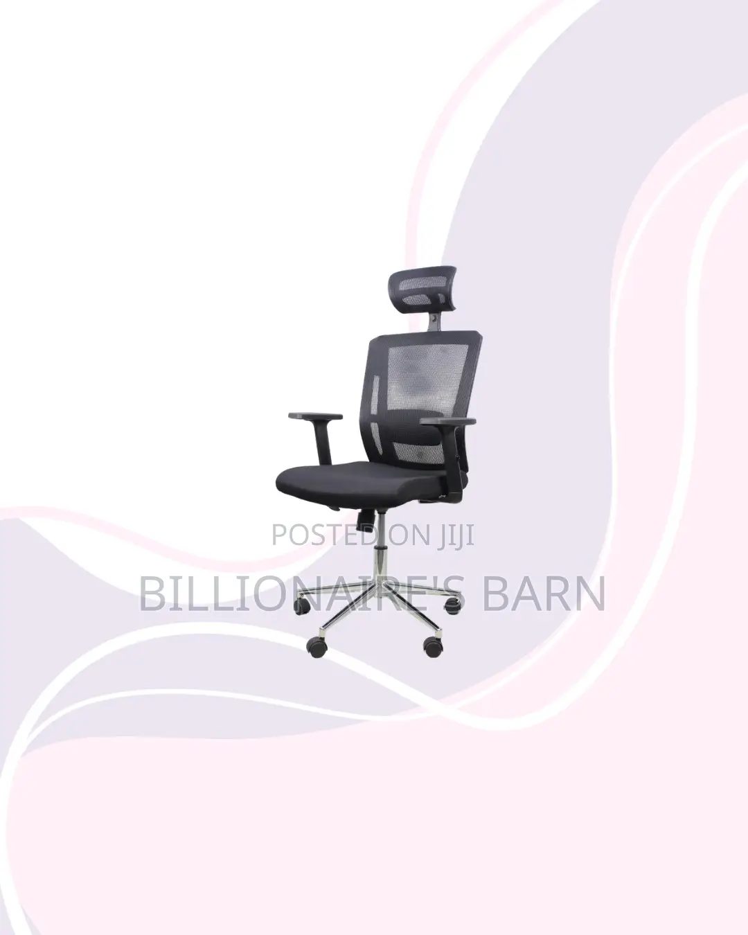 Black Mesh Office Chair With Headrest for Flexible Desk Setups