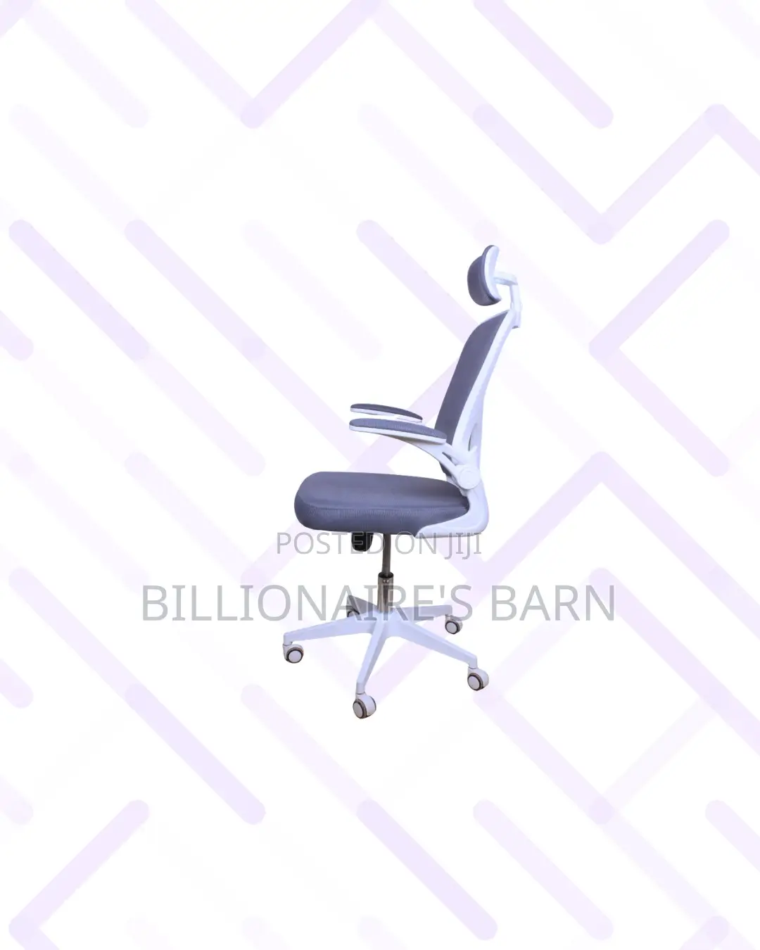 White Ergonomic Office Chair With Headrest for Quiet Floor Movement