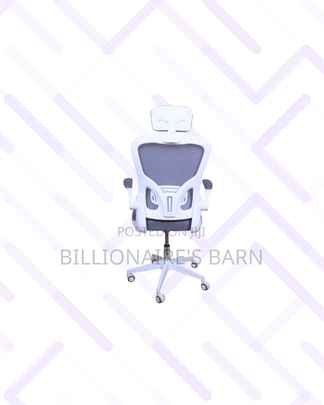 White Ergonomic Office Chair With Headrest for Quiet Floor Movement