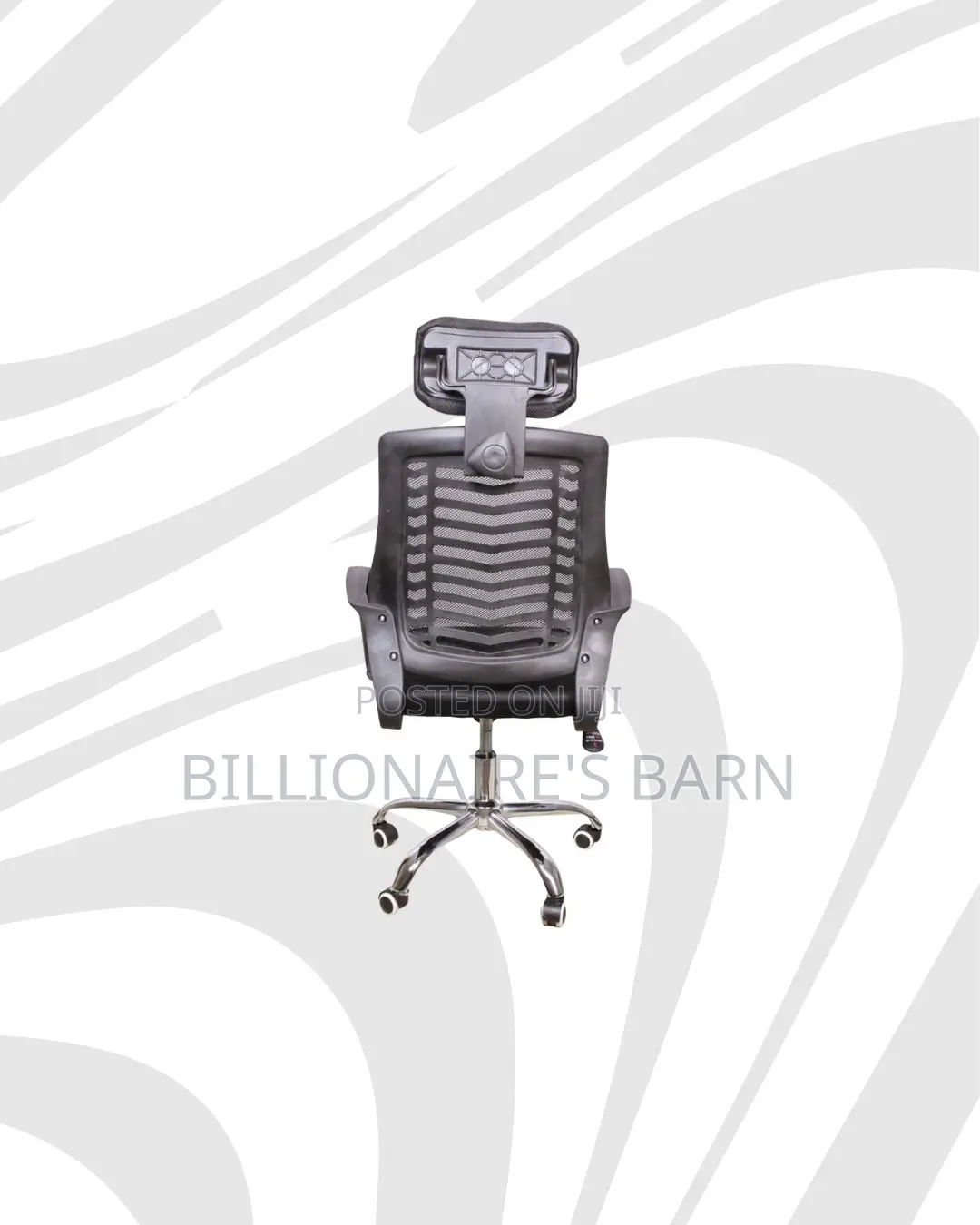 Secretarial Mesh Chair With Headrest for Quiet Floor Movement