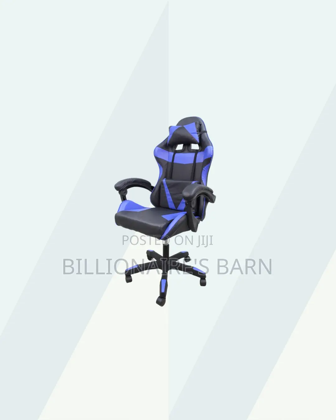 Blue Racing Gaming Chair Ergonomic Support for Tidy Workspace Style