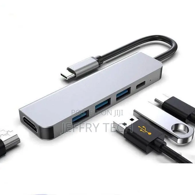 5-in-1 Usb-C to HDTV ( Hdmi) + Usb 3.0 Multiport Adapter Hub