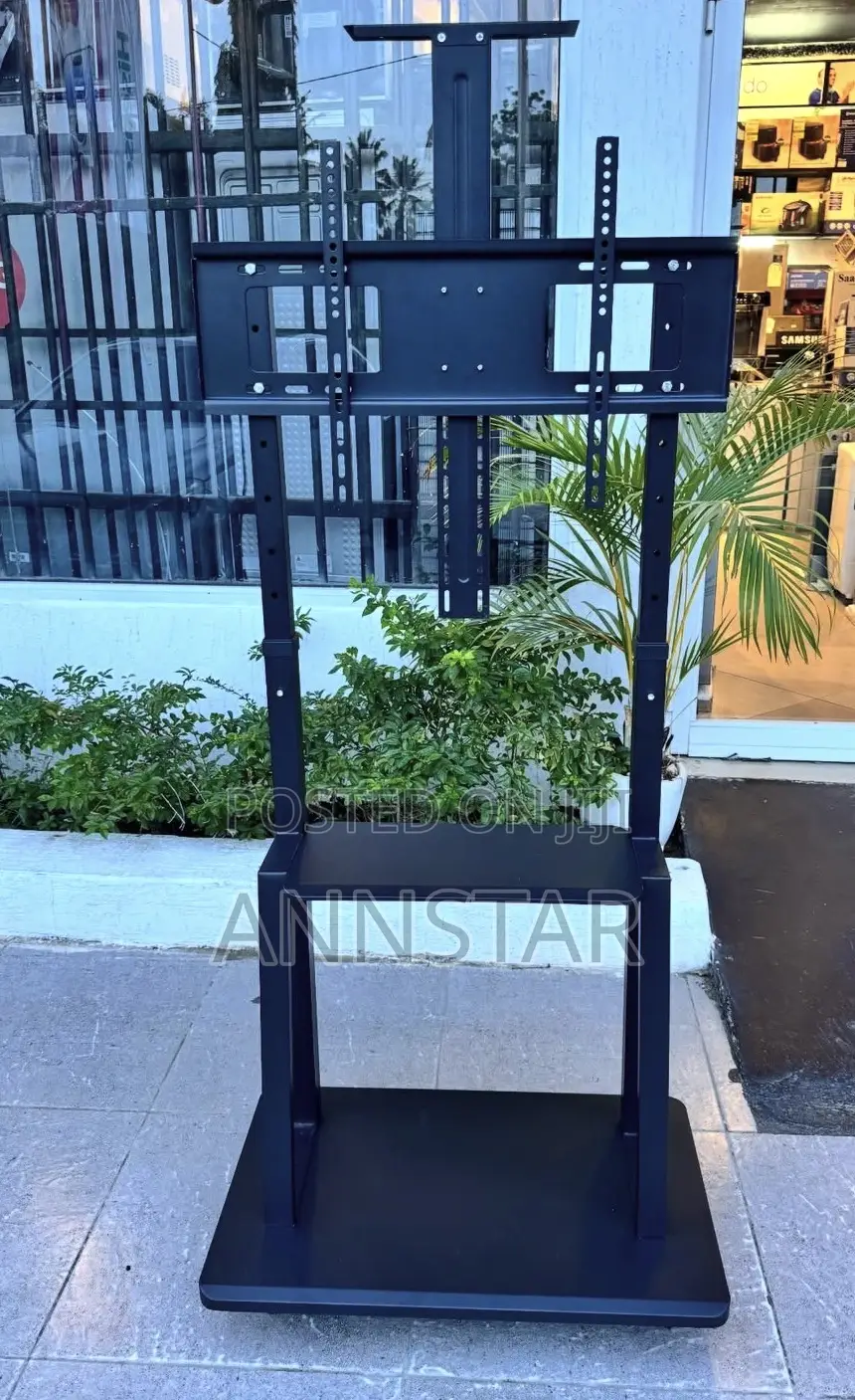 Mobile Tv Trolley Stand With Wall Mount