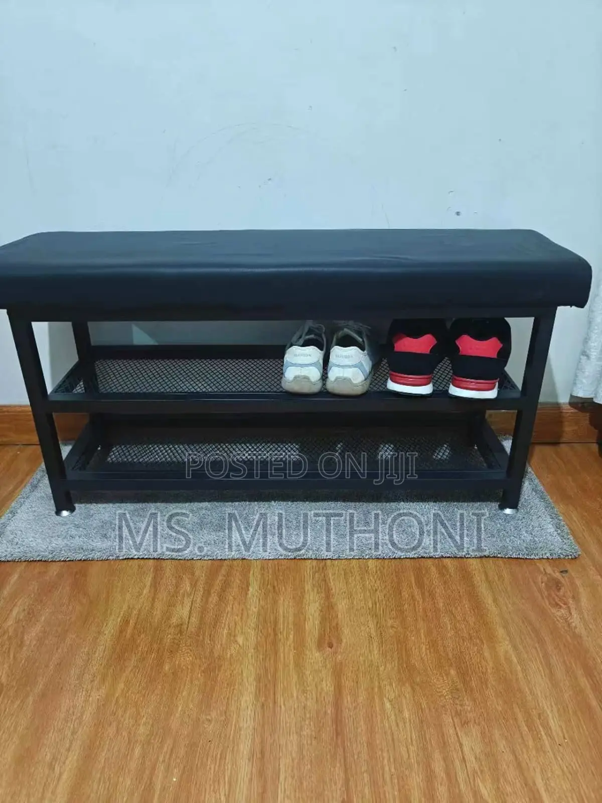 3-tier Industrial Entryway Shoe Bench.