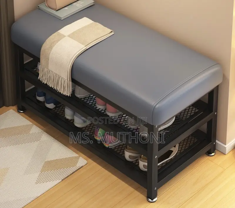 3-tier Industrial Entryway Shoe Bench.