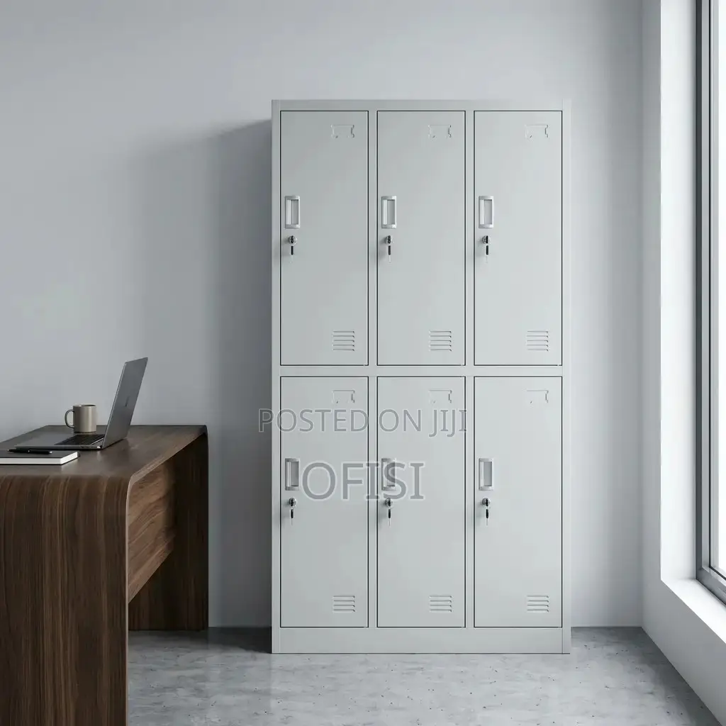 Office Chair; Steel Locker Storage Cabinet With 6 Doors