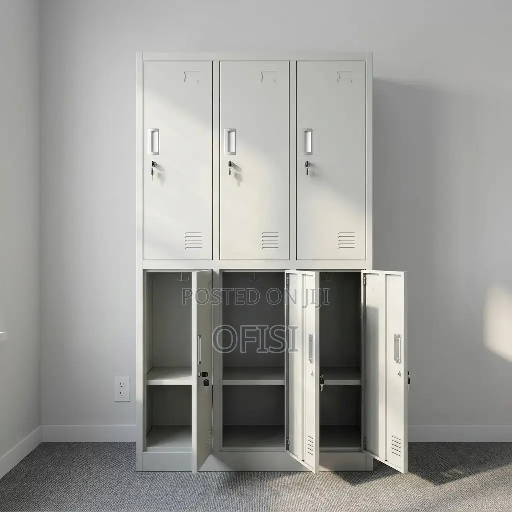 Office Chair; Steel Locker Storage Cabinet With 6 Doors