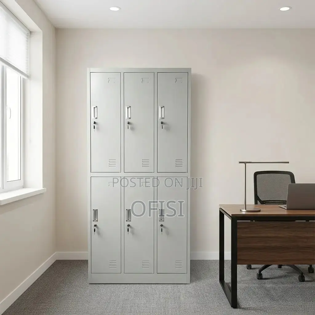 Office Chair; Steel Locker Storage Cabinet With 6 Doors