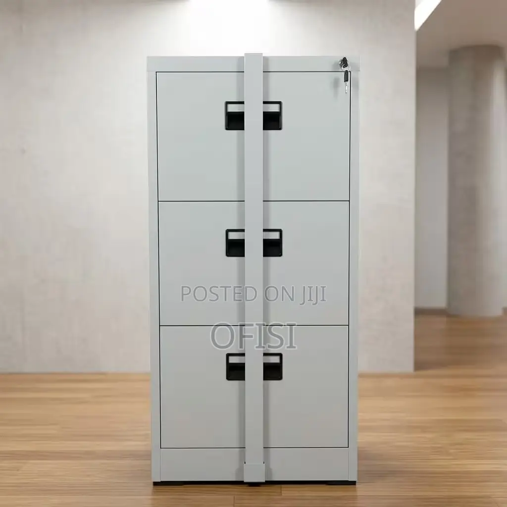Office Cabinet; 3 Drawer Office Cabinet With Security Bar